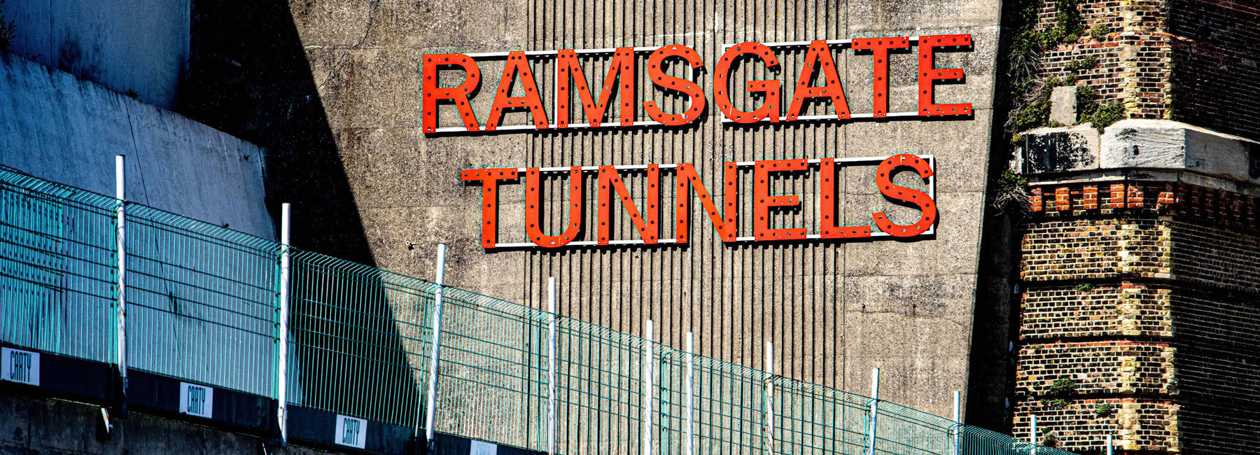 Retro wartime signage inside Ramsgate Tunnels, Kent